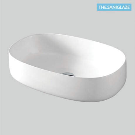 COGNAC COUNTERTOP WASHBASIN 55X35 WHITE -WITHOUT decor