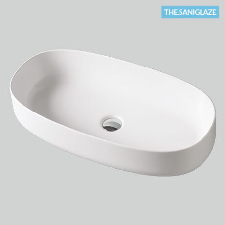 COGNAC COUNTERTOP WASHBASIN 68X35 WHITE - WITHOUT decor