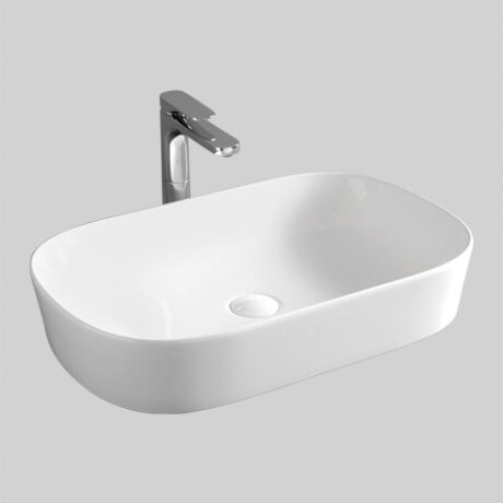 GHOST COUNTERTOP WASHBASIN 65X42 WHITE - WITHOUT decor