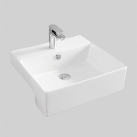Quadro semi-recessed washbasin 50x48 white -without decor -13 th