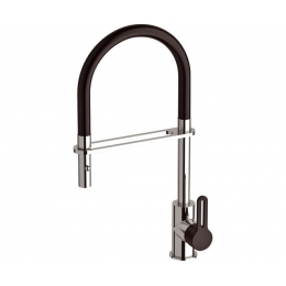 SINK MIX WHITE RUBBER HOSE LEVER CHROME