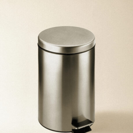 WASTE BIN GLOSSY STAINLESS STEEL (26X28X20) (5L)