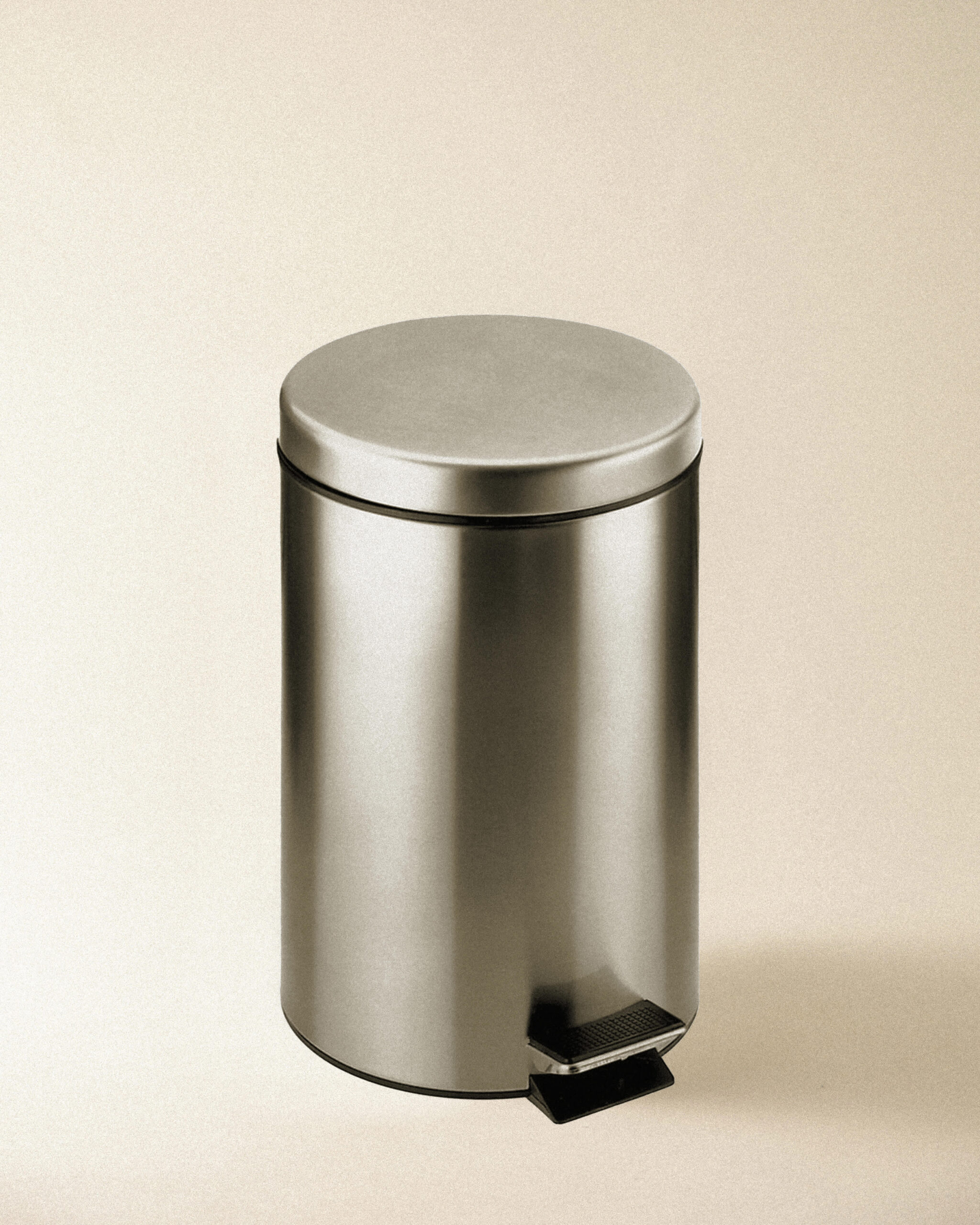 WASTE BIN GLOSSY STAINLESS STEEL (26X28X20) (5L)