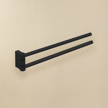 SWIVEL DOUBLE TOWEL RACK MAT BL (41X5X7)