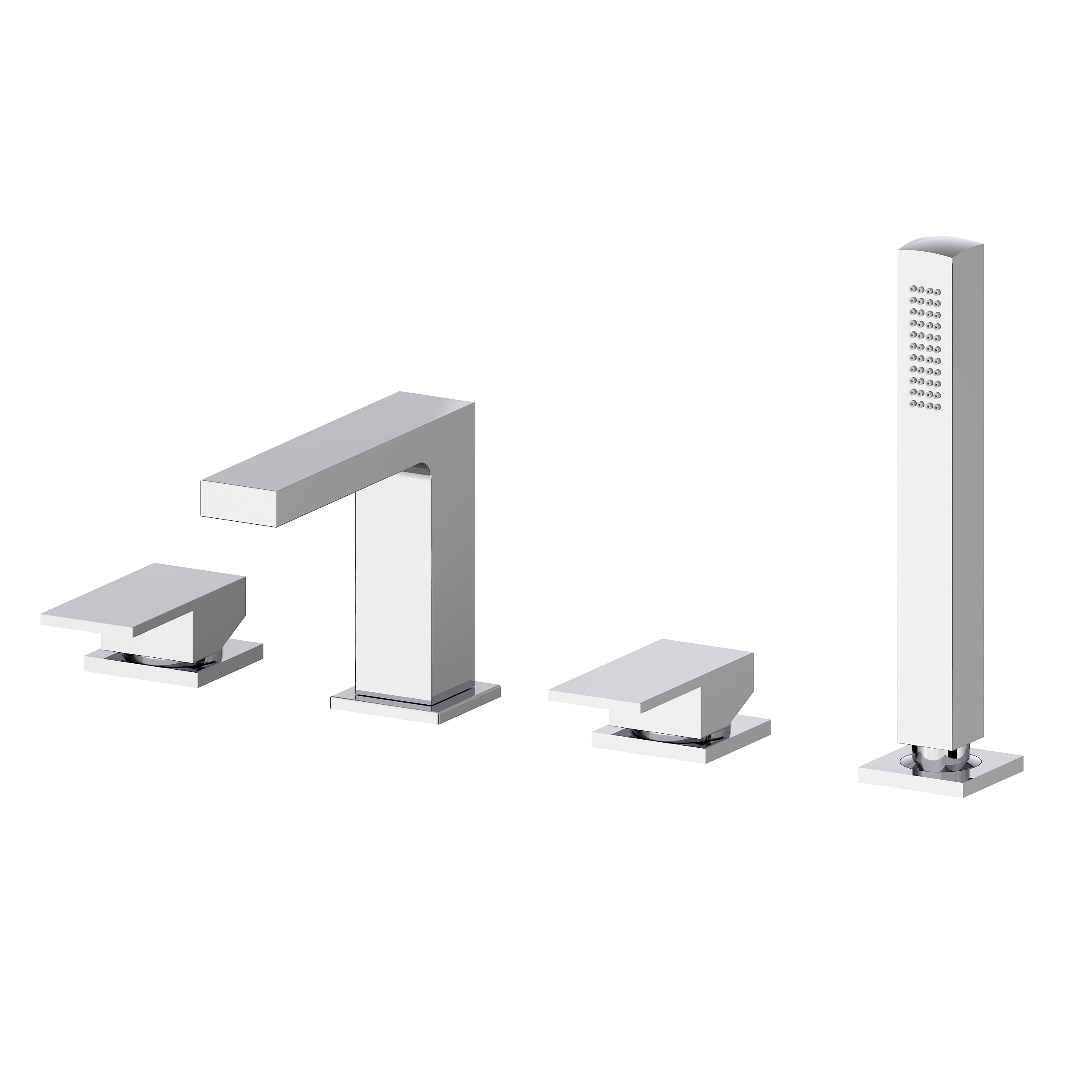 QUADRO DECK MOUNTED 2 HANDLES BATH MIXER