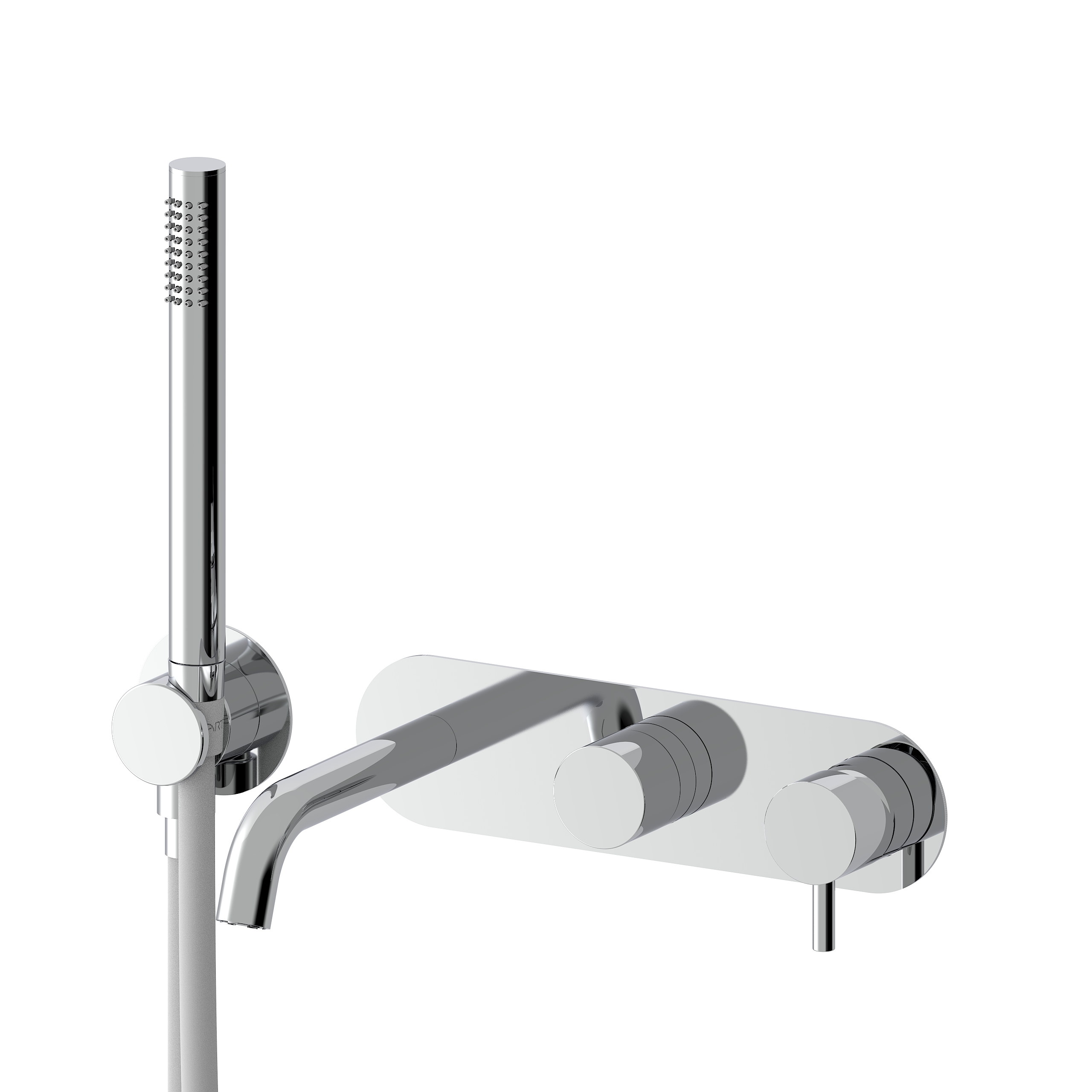 STILO EXTERNAL SET FOR WALL 3 WAYS BATH MIXER WITH FLEXIBLE HOSE AND HAND SHOWER
