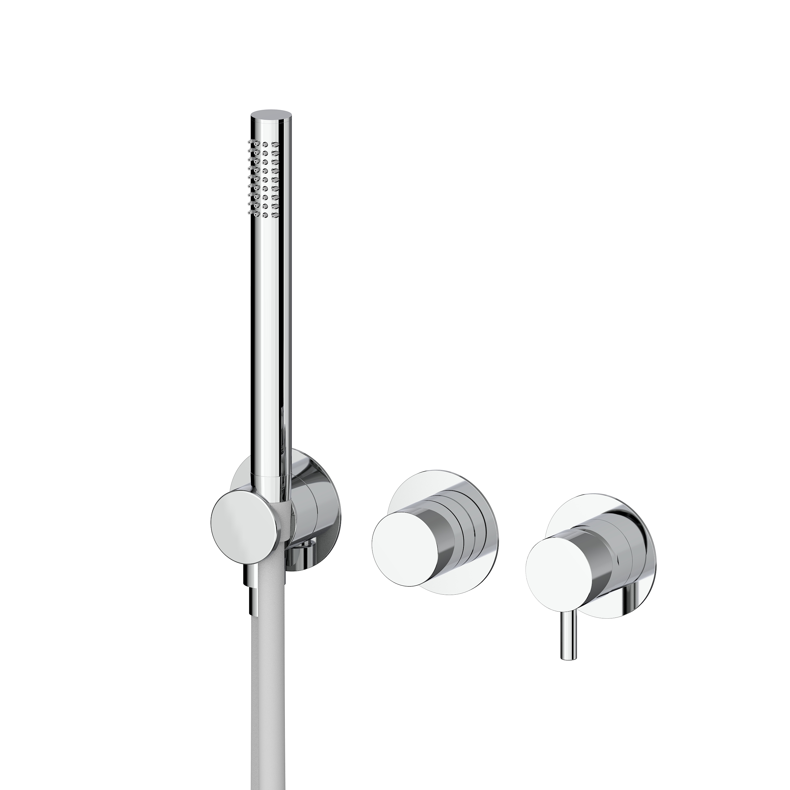 STILO EXTERNAL SET FOR WALL 3 WAYS SHOWER MIXER WITH FLEXIBLE HOSE AND HAND SHOWER