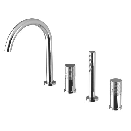 Mylos Deck Mounted 4 Holes Bathtub Mixer With Shower