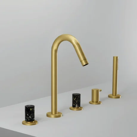 Aqua Marble Five holes deck bath and shower mixer with shower set