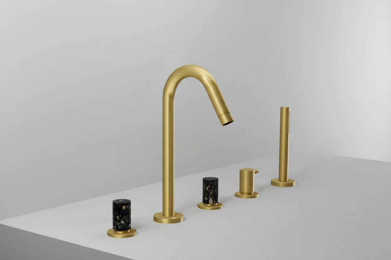 Aqua Marble Five holes deck bath and shower mixer with shower set