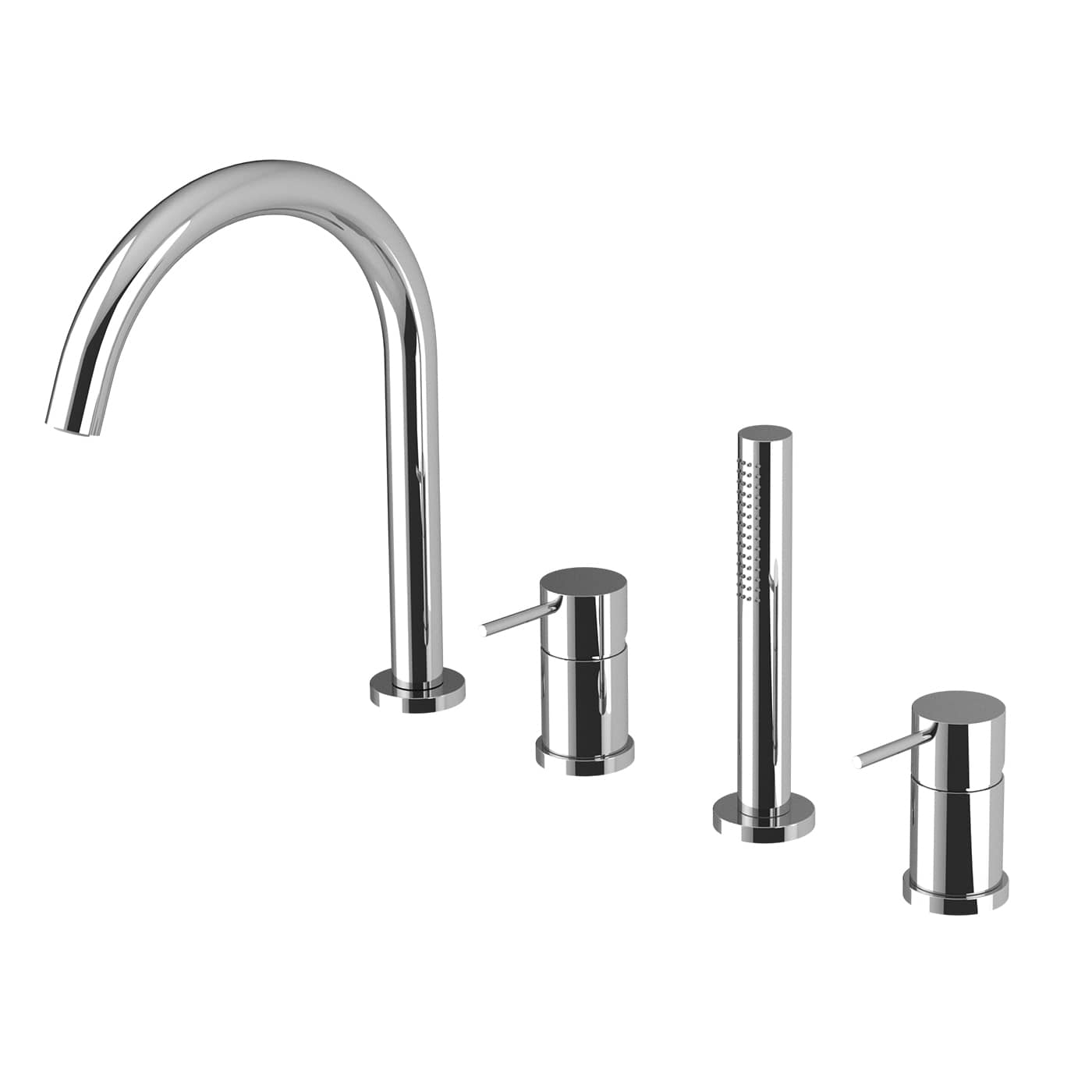 Deck Mounted 4 Holes Bathtub Mixer With Shower
